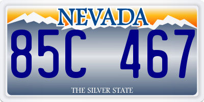 NV license plate 85C467