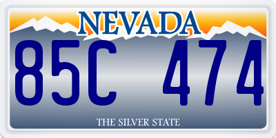 NV license plate 85C474