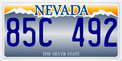 NV license plate 85C492
