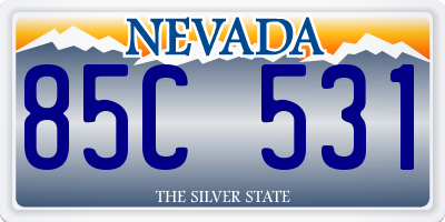 NV license plate 85C531