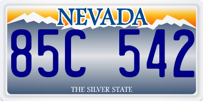 NV license plate 85C542