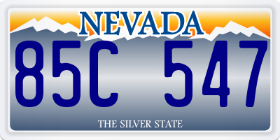 NV license plate 85C547