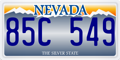NV license plate 85C549