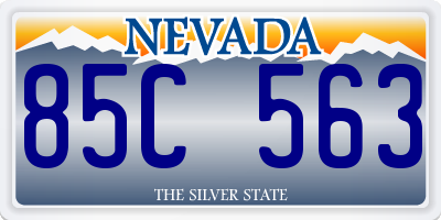 NV license plate 85C563