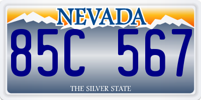 NV license plate 85C567