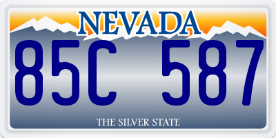 NV license plate 85C587
