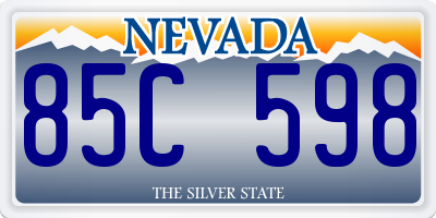 NV license plate 85C598