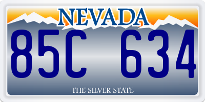 NV license plate 85C634
