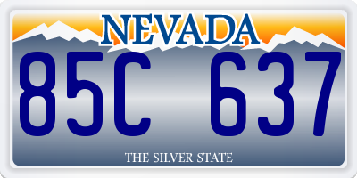 NV license plate 85C637