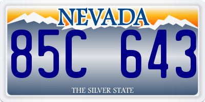 NV license plate 85C643