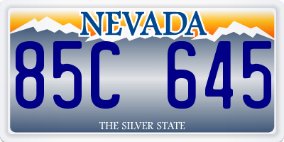 NV license plate 85C645