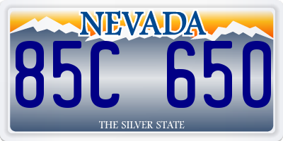 NV license plate 85C650