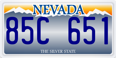 NV license plate 85C651