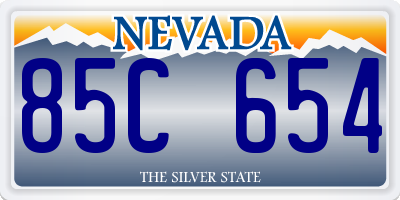 NV license plate 85C654