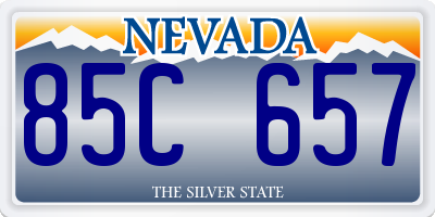 NV license plate 85C657