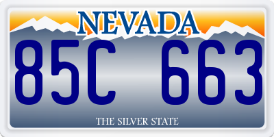 NV license plate 85C663