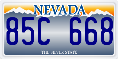 NV license plate 85C668
