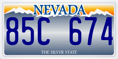 NV license plate 85C674