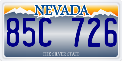 NV license plate 85C726