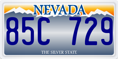 NV license plate 85C729