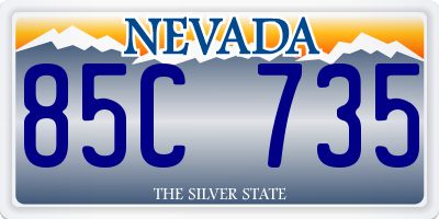 NV license plate 85C735