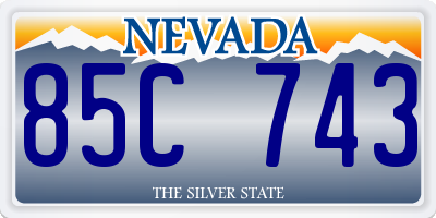 NV license plate 85C743