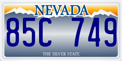 NV license plate 85C749