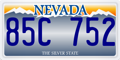 NV license plate 85C752