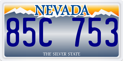 NV license plate 85C753