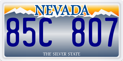 NV license plate 85C807