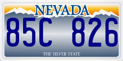 NV license plate 85C826