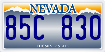 NV license plate 85C830