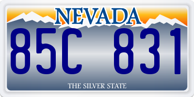 NV license plate 85C831