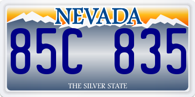 NV license plate 85C835