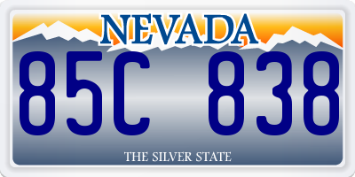 NV license plate 85C838