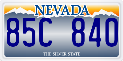 NV license plate 85C840