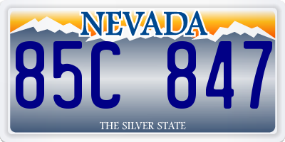 NV license plate 85C847