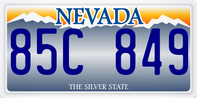 NV license plate 85C849