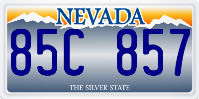NV license plate 85C857