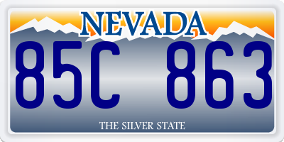 NV license plate 85C863