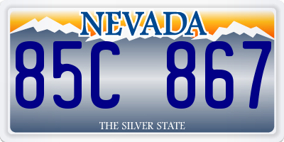 NV license plate 85C867