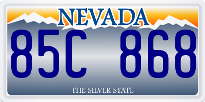 NV license plate 85C868