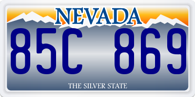 NV license plate 85C869