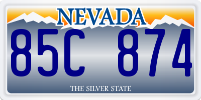 NV license plate 85C874