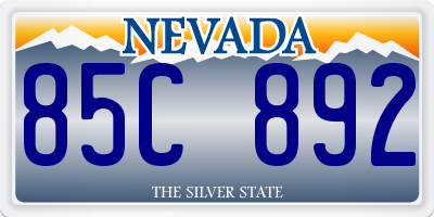 NV license plate 85C892