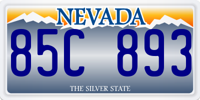 NV license plate 85C893