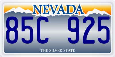 NV license plate 85C925