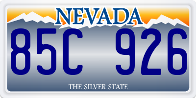 NV license plate 85C926