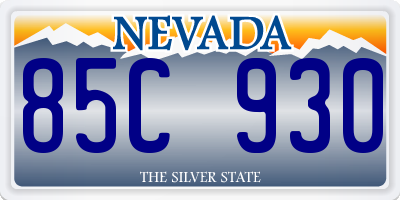 NV license plate 85C930