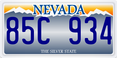 NV license plate 85C934